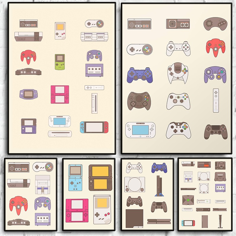 Gaming Console Room - Постер «Эволюция портативных игровых приставок и