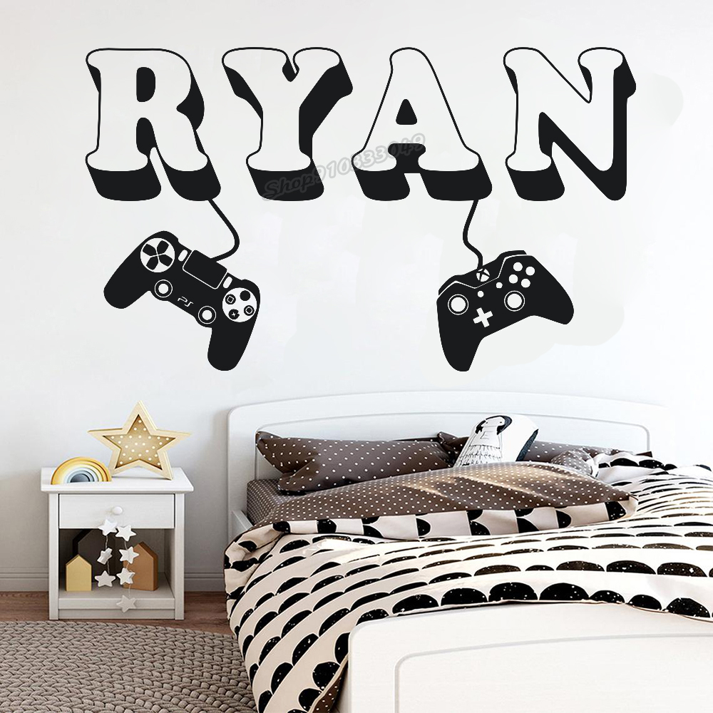 Gaming Console Room - Наклейка на стену для геймера, контроллер